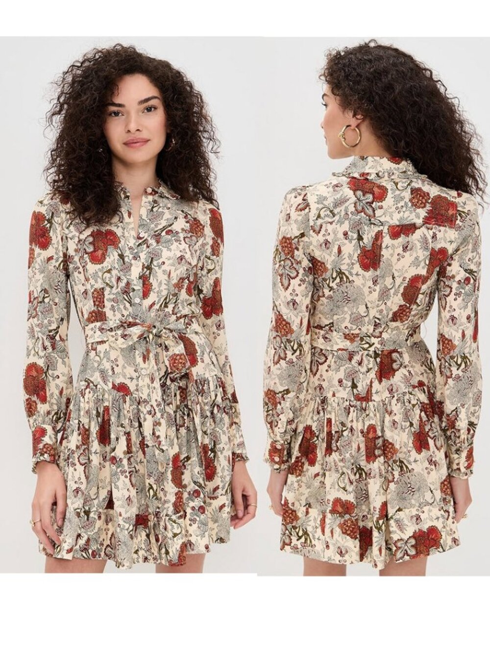 Ulla Johnson Women's Simona Silk Long Sleeve Mini Dress Sz 8